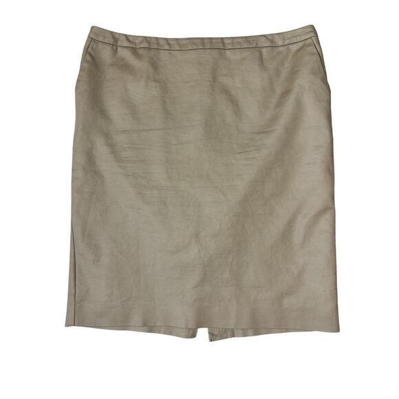 Merona Tan Linen Look Stretch Pencil Skirt Size 16 - Picture 1 of 5